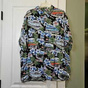 Vintage Reyn Spooner Men's XXL Chevrolet‎ Hawaiian Floral SS Button Down Shirt